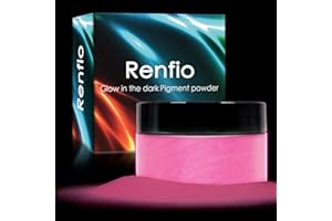 Renfio Poudre Fluorescente, De Poudre Lumineuse, 3,5oz 100g Pigment De Couleur En Résine, Colorant Fluorescent Pour Body Painting, Peinture Acrylique – Camélia Rose