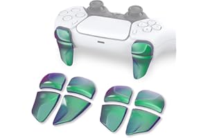 playvital BLADE 2 Pairs Shoulder Buttons Extension Triggers for ps5 Controller, Game Improvement Adjusters for PS Portal Remote Player, Bumper Trigger Extenders for ps5 Edge - Chameleon Green Purple