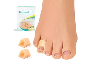 Promifun Hammerzehenkorrektor für Damen, Gel-Zehenschienen, Entlastung für gelockte, krumme Krallen, Hammerzehen, Hammerzehenkorrektor für Männer (6 Stück, Beige, Größe S)