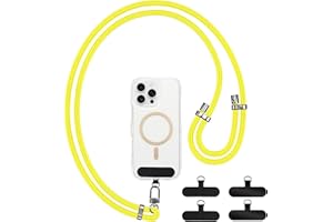 GANYESIN Mobile Phone Chain, Universal, Adjustable Nylon Mobile Phone Strap with 4 Patches for Men and Women, Without Case, Phone Lanyard for All Smartphones for Outdoor, Travel, On the Go