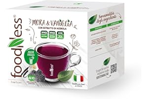 foodNess - 1 Box da 10 Capsule di Bevanda Mora e Vaniglia, Capsule Compatibili con Sistema Dolce Gusto, Bevanda senza Glutine, Zuccheri Aggiunti e con Aromi Naturali.