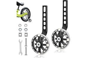 TDUNSYA 1 Coppia Rotelle Bicicletta Universali Stabilizzatori,Ruote Ausiliarie per Biciclette per Bambini,Stabilizzatori Della Bicicletta Ruote di Supporto, Rotelle Regolabili per Bici per 12-20 in Bicicletta