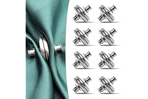 Tadipri 8 Piezas Abrazaderas Cortinas, Clip Magnético para Cortina, Botón Magnético Desmontable, Accesorios para Habitación, De Bola De Gancho para La Decoración De Cortinas (Plata)