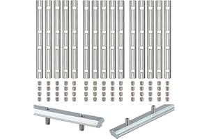 EYPINS 15 pièces 2020 Ecrous Longs 4 Trous Connecteurs Intérieurs pour 20-slot Profilés à Fente de 6 mm M5 Joints Droits 100mm et Vis M5*5mm pour Fixer 2 Profilés en Aluminium