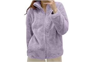 Générique Veste Polaire Femme Chaude Hiver Manteau Veste D'IntéRieur Polaire Femme En Peluche Chaude Pour Fermeture éClair DéContractéE Col Montant Manches Longues Manteau D'Hiver Douillet