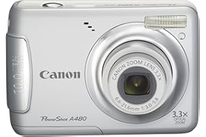 Canon PowerShot A480 10.0 Megapixel Digital Camera with 3.3x Optical Zoom and 2.5-inch LCD Silver (Renewed)