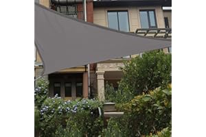 HAIKUS Sonnensegel Wasserdicht Dreieckig 4x4x4m Sonnenschutz Wasserabweisend Premium PES Polyester mit UV Schutz für Balkon Garten Terrasse Grau