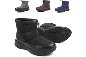 Hanani Stivali da Neve Uomo Invernali Stivaletti Foderato in Pelliccia Scarpe Comodo antiscivolo Caviglia Boots