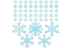 MAGICLULU 50PCS Glow in The Dark Snowflakes Decals 3D Luminous Fluorescent Snowflake Stickers for Christmas Party