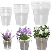 Huucozn 45 PCS Transparent Orchid Pots - 3 Sizes (5"/13cm, 6"/15cm, 7"/18cm) Orchid Pots with Holes, Reusable Transparent Pla
