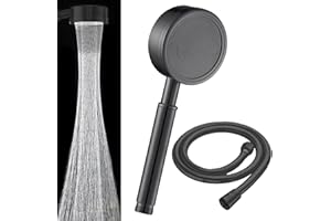 STOAT®alcachofa de ducha，Ducha de acero inoxidable 304 con flexo de 1,5 metros.alcachofa de ducha con manguera ducha con filtro duchas alcachofa ducha antical cabezal ducha alta presion Negro