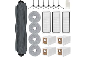 JYAILIFES 20 sztuk akcesoriów do Dreame L20 Ultra, 4 x podkładka do mopa, 4 x worek do kurzu, 1 x szczotka główna, 6 x szczotki boczne, 3 filtry, 1 szczotka do czyszczenia, robot odkurzający, części zamienne