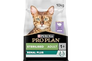 PURINA PRO PLAN | Renal Plus | Chat | Croquettes complètes pour Chat Adulte Stérilisé | Aide au maintien d'une fonction rénale saine et du système urinaire | à la Dinde | Sac | 10Kg