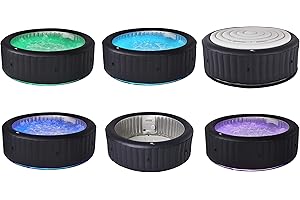 SHATCHI Aurora Latest Mspa Portable Hot Tub Round 6 Persons Outdoor Bubble Spa Pool Inflation Smart Filtration, UVC Sanitization Technology, 36 Degree Quick Heating