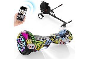 ‎ISINWHEEL Hoverboard mit Sitz, Hoverboard mit Sitz komplett Set, 6.5 Zoll Bunte Kristallräder, Hoverboard für Kinder mit Haltegriff, Go-Kart verstellbare Länge, Self Balance Scooter Geschenk für Kinder
