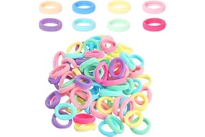 RENKE 200 Pcs Baby Hair Bands - Cotton Bobbles for Girls, High Elasticity, Candy Color Toddler Hair Bobbles, Toddler Hair Bands, 2.5 CM Diameter, Seamless Elastic Bands for Baby, Girls Kids Toddlers