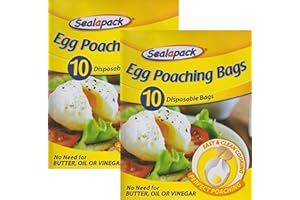 SEALAPACK 3X Pack of 10 Disposable Egg Poaching Bags Perfect Poachies Easy Clean