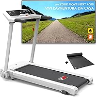 YM Tapis Roulant Elettrico Pieghevole 14 km/h, Brand Italiano, Inclinazione, APP Interattive Kinomap Zwift Bitgym, Ampia Supe