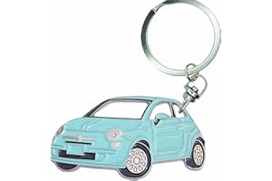 3dcrafter Keyring for Fiat 500 car accessories merchandise for drivers made from metal chrome green blue white and many colors