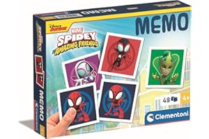 Clementoni Jouet Éducatif Memo Pocket Spidey and His Amazing Friends 48 Tiles - pour Enfants 4-6 Ans, Fabriqué en Italie, 18313
