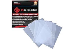 XShield, 500-Pack, Exact Fit Trading Card Sleeves, Soft, High Clarity, 60 Micron, Perfect Fit Inner Sleeves, Collectible Card Games, Sports, TCG