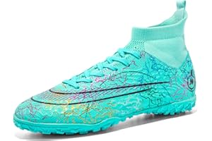 BINBINNIAO Zapatos de fútbol Hombres High-Top Spike Zapatos de fútbol al Aire Libre Astro Turf Entrenadores Botas de Fútbol Niños Junior Atletismo Profesional Zapatillas de Deporte