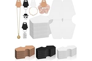 Glarks Lot de 200 cartes d'affichage de bijoux, 5 x 2 pouces, en papier kraft blanc, étiquettes suspendues, porte-clés, boucles d'oreilles, cartes d'emballage pour colliers