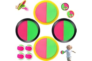 TELAOBAN Klettballspiel, Klettballspiel für Kinder mit 4 Fangscheiben und 4 Bällen, Klettball Strandspielzeug, Outdoor Klettballspiel, Ostergeschenke Kinder ab 3 4 5 6 7 Jahre, ballspiele für Draußen Garten