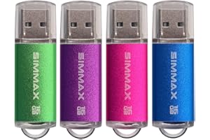 Memorias USB 4 Piezas 16GB USB 2.0 Stick Flash Drive Pendrives Almacenamiento Datos por SIMMAX (16GB Verde Púrpura Rosa Azul)
