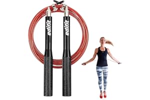 Edifit, Comba Crossfit, Cuerda Saltar, 3 Metros, Mango de 165 mm, Regulable, para Hombre y Mujer, Ejercicio en Casa, Fitness, Boxeo, Entrenamiento