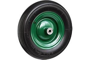 Wiltec Pneu de brouette 3.50-8 – Roue et Pneumatique – Jusqu’à 120 kg – avec Jante et Chambre à air – Bandage pour Diable, Chariot, Charrette