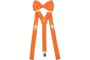 SUNTRADE Hosenträger für Herren und Damen, elastisch, Y-Form, verstellbar, mit Clips und Fliege Gr. Einheitsgröße