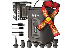 Hookah Pump Shisha Starter Elektrisk Air Kit Vakuum - Uppladdningsbar med Campinglampa - Bärbar Kolfärgad Mini Vattenpipa Blåsset Luftkompressor