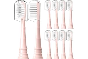 IORILIP Replacement Toothbrush Heads Compatible with Ordo Electric Toothbrush,for Ordo Sonic Electric Toothbrush,with Dust Cover,10 Pack (Rose Gold, M)