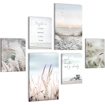 Quadros - Completamente Pronto Da Appendere - Immagini - Palme Da Spiaggia - 7 Pezzi Set Moderni - N013971a