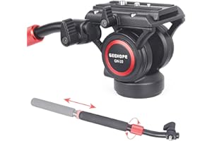 GEEHOPE Geeehope GH-10 mit 1/4 Zoll und 3/8 Zoll Schrauben, Schiebeplatte, professioneller Videokopf, max. Traglast 10 kg für Kompaktvideokameras, DSLR-Kameras, Teleskop, Stativ, Einbeinstativ