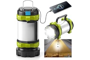 GEARLITE Rechargeable LED Torch, Multi-Function Camping Light with 3000mAh Power Bank, 6 Modes 1000 Lumen Waterproof Outdoor Lightweight Lantern for Emergency Hiking Fishing Power Cuts