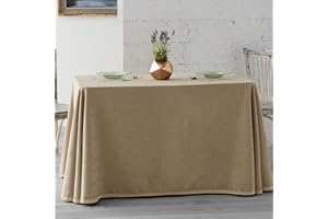 Lanovenanube Ropa o Falda Camilla, Enaguilla Rectangular de Tejido Chenilla, Medida 90x140 cm, Color Beig. Mantiene el Calor. Aspecto Aterciopelado y Tacto Muy Suave.