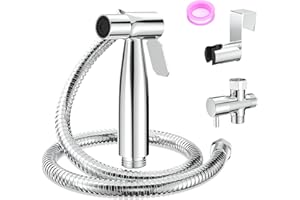OQIMAX Handheld Bidet Sprayer Kit for Toilet, Stainless Steel Toilet Water Spray Bidet Attachment with Hose, Anti-Leaking, Hand Held Sprayer Set for Feminine Hygiene, Pet Shower Bathroom or Toilet