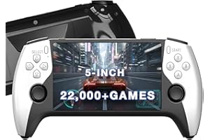 XYELLOWICON Retro Handheld Games Console with 22,000+ Pre-Installed Games, Handheld Games Console 5-Inch HD IPS Screen & 3000mAh Battery