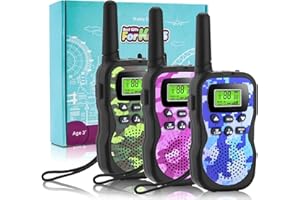 JUAUO Walkie-Talkie Bambini, 8 Canali, Torcia a LED, Funzione VOX per Bambini di 3-12 Anni Campeggio, Escursionismo, Avventura, Regali di Compleanno per Ragazzi Ragazze, Giocattoli da Esterno