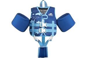 Gogokids Kids Swim Vest Float Armbands, Toddler Jacket-style Swimming Buoyancy Flotation with Adjustable Straps Children Float Jacket for Boys Girls (2-6 Years/15-30 KG)