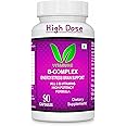 VITARUHE® High Strength Vitamin B-Complex B1, B2, B3, B5, B6, B7, B9, B12 Vegan 90 Capsules, 3 Months SUPPLY