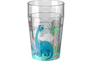 HABA Gobelet pailleté Dino 1 – gobelet enfant avec effet pailleté scintillant, parfait pour eau, jus & thé, pratique pour petites mains – 2012447006