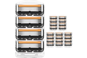 POLETOM 24PCS Razor Blades Compatible with Gillette ProGlide, Manual Shaving 5 Layered Replacement Blade for Men