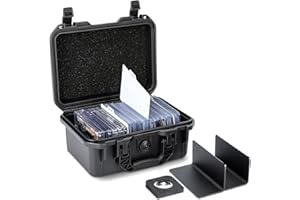 Kiorafoto Graded Card Box, Estuche Impermeable IP67 Compatible con 100+ 3 "x 4" 35pt TOPLOADER o 15+ 180pt One-Touch Estuche Magnético para Tarjetas con Dos Separadores Móviles y Etiquetas