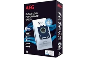 AEG GR201S Bolsa S-Bag Classic Long Performance, Papel, Sintético, Azul, Blanco