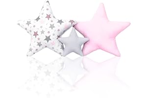 AMILIAN Set di 3 cuscini decorativi a forma di stella, circa 60 cm/28 cm, per cameretta dei bambini, cuscino decorativo con imbottitura per la camera da letto, la cameretta dei bambini