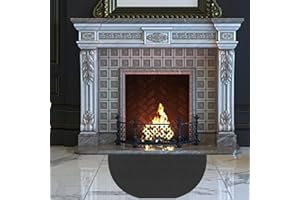 JINGLING Tappeto ignifugo per camino, tappeto di protezione del pavimento, antiscivolo, semicircolare, per terrazze, terrazze, terrazze