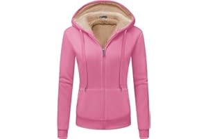 GEEK LIGHTING Felpa Donna con Cappuccio Foderata in Pile Calda Giacca Invernale con Zip Felpa Pile Donna Teddy Hoodie con Cerniera Sweatshirt Inverno Autunno S-2XL